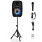 Black Active 2-Way Speaker with LED Lights, Mic, USB/SD and Aux Inputs
